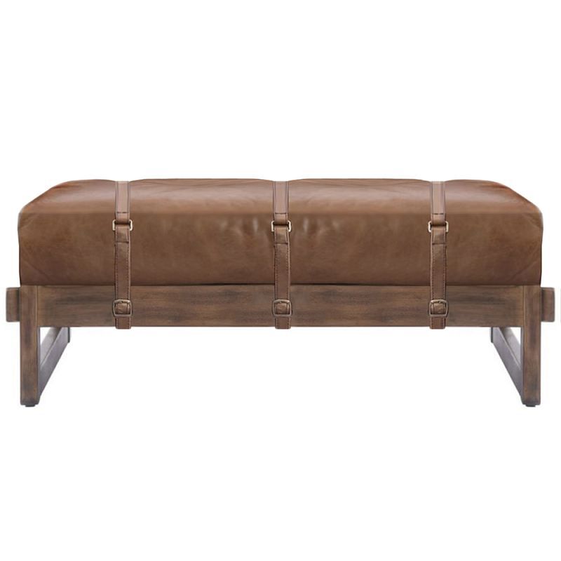 Банкетка Duncan винтажная коричневая кожа Коричневый винтаж в Нижнем Новгороде | Loft Concept 