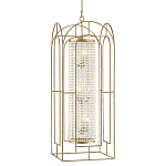 Люстра золотая с внутренним цилиндром из хрустальных бусин Romantic Lantern варинант исполнения - 2 | Loft Concept в Нижнем Новгороде