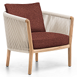 Дизайнерское уличное кресло из массива дерева с веревочной спинкой BOBOLI Armchair варинант исполнения - 1 | Loft Concept в Нижнем Новгороде