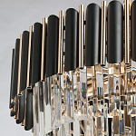 Люстра из черного металла с многоярусными подвесками из прозрачного хрусталя на золотой цепи Empire Black Chandelier Crystal варинант исполнения - 10 | Loft Concept в Нижнем Новгороде