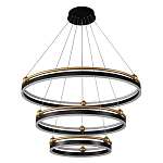 Люстра подвесная с тремя кольцами черного и золотого цвета Ring Horizontal варинант исполнения - 1 | Loft Concept в Нижнем Новгороде