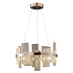 Люстра подвесная круглая с рифлёными прозрачными элементами и золотым основанием Aurea Vista варинант исполнения - 1 | Loft Concept в Нижнем Новгороде