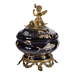 Шкатулка черного цвета с бронзовым ангелом Eden Garden варинант исполнения - 3 | Loft Concept в Нижнем Новгороде