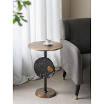 Столик приставной с абстрактным основанием и акцентом в виде золотистого диска Heavenly Space варинант исполнения - 7 | Loft Concept в Нижнем Новгороде