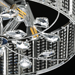 Люстра круглая на цепи цвета хром с прозрачными рельефными хрустальными пластинами Textured Glass Chandelier варинант исполнения - 7 | Loft Concept в Нижнем Новгороде