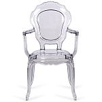 Прозрачный стул с подлокотниками LOUIS GHOST CHAIR Grey варинант исполнения - 2 | Loft Concept в Нижнем Новгороде