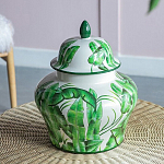 Ваза с зелёными листьями и крышкой Vase Green Leaves варинант исполнения - 6 | Loft Concept в Нижнем Новгороде