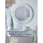 Зеркало круглое инкрустированное раковинами устриц Bone Inlay Dome Mirror White варинант исполнения - 2 | Loft Concept в Нижнем Новгороде