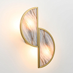 Бра с двумя полукруглыми плафонами из искусственного алебастра в бронзовой оправе Marbella варинант исполнения - 8 | Loft Concept в Нижнем Новгороде