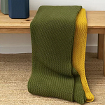 Плед из хлопка жемчужной вязки оливкового цвета Waffle Comfort варинант исполнения - 6 | Loft Concept в Нижнем Новгороде