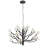 Люстра подвесная черного цвета с ветвями и белыми фарфоровыми цветами Floralis варинант исполнения - 7 | Loft Concept в Нижнем Новгороде