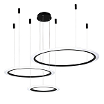 Люстра подвесная светодиодная с тремя черными кольцами и пультом управления Ring Horizontal варинант исполнения - 2 | Loft Concept в Нижнем Новгороде