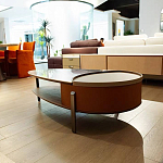 Дизайнерский журнальный стол овальной формы с открывающейся столешницей Caleb Coffee Table варинант исполнения - 2 | Loft Concept в Нижнем Новгороде