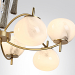 Люстра подвесная с 8-ю шарообразными плафонами из белого стекла с подвесками из камня и кисточками Agatelle варинант исполнения - 6 | Loft Concept в Нижнем Новгороде