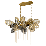 Люстра подвесная с 22-мя гранёными стеклянными плафонами с вертикальными подвесками Gilded Mirage  варинант исполнения - 5 | Loft Concept в Нижнем Новгороде