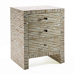 Тумбочка прикроватная Bogense Bone Inlay Bedside Beige варинант исполнения - 1 | Loft Concept в Нижнем Новгороде