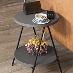 Стол приставной с 2-мя круглыми столешницами цвета антрацит ESSEL SIDE TABLE ANTHRACITE варинант исполнения - 7 | Loft Concept в Нижнем Новгороде