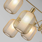 Люстра потолочная с абажурами из металлической сетки Loft Grid Pendant Gold варинант исполнения - 3 | Loft Concept в Нижнем Новгороде