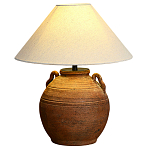 Настольная лампа керамическая коричневая с тканевым абажуром Eastern Tale варинант исполнения - 2 | Loft Concept в Нижнем Новгороде