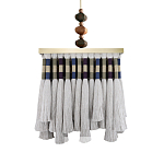 Люстра квадратная плетеная с бахромой Wicker Square Chandelier with Tassels варинант исполнения - 2 | Loft Concept в Нижнем Новгороде