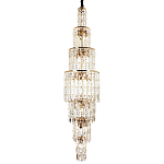 Большая многоярусная люстра с хрустальными подвесками Crystal Art Multi-tiered Gold Chandelier варинант исполнения - 1 | Loft Concept в Нижнем Новгороде