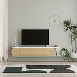 ТВ-тумба подвесная белая с полкой и откидной дверцей цвета древесины TONE TV STAND WHITE варинант исполнения - 1 | Loft Concept в Нижнем Новгороде