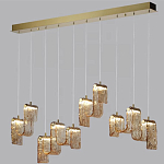 Подвесной светильник линейный с плафонами волнистой формы из фактурного стекла Big Wave варинант исполнения - 9 | Loft Concept в Нижнем Новгороде