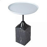 Кофейный столик с круглой столешницей и мраморным основанием Steel Reliability варинант исполнения - 2 | Loft Concept в Нижнем Новгороде