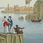 Обои ручная роспись Views of Italy Aurore варинант исполнения - 2 | Loft Concept в Нижнем Новгороде