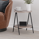 Стол приставной с 2-мя круглыми бежево-серыми столешницами ESSEL LIGHT MOCHA варинант исполнения - 4 | Loft Concept в Нижнем Новгороде