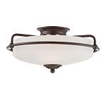 Потолочный светильник со стеклянным плафоном на изогнутых кронштейнах Quoizel  варинант исполнения - 1 | Loft Concept в Нижнем Новгороде