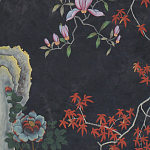 Обои ручная роспись Summer Night Blossom Original colourway on Edo Night painted silk варинант исполнения - 1 | Loft Concept в Нижнем Новгороде