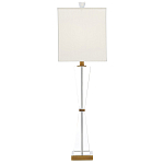 Настольная лампа с прозрачным корпусом и прямоугольным тканевым абажуром Charm and Luxury варинант исполнения - 3 | Loft Concept в Нижнем Новгороде