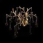 Бра в форме ветвей деревьев золотого цвета с прозрачными подвесками-каплями Droplet Bra варинант исполнения - 4 | Loft Concept в Нижнем Новгороде