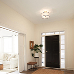 Потолочный светильник с двойным цилиндрическим плафоном из белого стекла и прозрачной органзы Kichler варинант исполнения - 11 | Loft Concept в Нижнем Новгороде