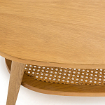 Журнальный стол из массива дуба и декором из плетеного ротанга Reyer Rattan Coffee Table варинант исполнения - 3 | Loft Concept в Нижнем Новгороде