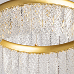 Люстра двухъярусная с золотого цвета и прозрачными подвесками Pettico варинант исполнения - 10 | Loft Concept в Нижнем Новгороде