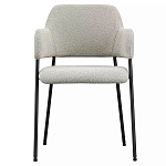 Стул мягкий с подлокотниками Chair Gray Upholstery Boucle варинант исполнения - 1 | Loft Concept в Нижнем Новгороде