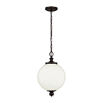 Подвесной светильник с белым стеклянным плафоном в форме шара на цепи Feiss варинант исполнения - 2 | Loft Concept в Нижнем Новгороде