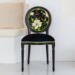 Стул чёрный из натурального бука с изображением птица в саду Blooming Red Birds варинант исполнения - 3 | Loft Concept в Нижнем Новгороде