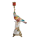 Подсвечник с попугаем из фарфора с бронзовыми элементами Eden Garden варинант исполнения - 1 | Loft Concept в Нижнем Новгороде