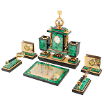 Настольный письменный набор из малахита и долерита с декором в виде герба России Leader Organizer варинант исполнения - 2 | Loft Concept в Нижнем Новгороде