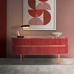 Дизайнерский комод овальный с розовой бархатной обивкой Edith варинант исполнения - 2 | Loft Concept в Нижнем Новгороде