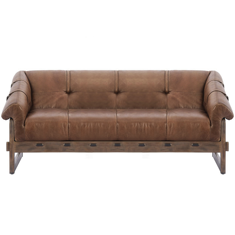 Трехместный диван Duncan винтажная коричневая кожа Коричневый винтаж в Нижнем Новгороде | Loft Concept 