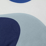 Подушка декоративная хлопковая синего цвета с абстрактным принтом Elysian Flow Azure варинант исполнения - 3 | Loft Concept в Нижнем Новгороде