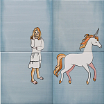 Плитка с узором Девочка единорог варинант исполнения - 1 | Loft Concept в Нижнем Новгороде