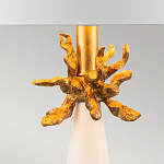 Настольная лампа с декоративным элементом золотого цвета и цилиндрическим абажуром из папье-маше светлого оттенка Flambeau варинант исполнения - 2 | Loft Concept в Нижнем Новгороде