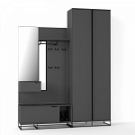 Двухдверный шкаф цвета графит Strict Lines варинант исполнения - 4 | Loft Concept в Нижнем Новгороде