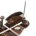 Настольный письменный набор с часами из природного камня обсидиана Competent Leader варинант исполнения - 5 | Loft Concept в Нижнем Новгороде