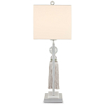 Настольная лампа с прямоугольным тканевым абажуром на белом мраморном основании Silver Threads варинант исполнения - 2 | Loft Concept в Нижнем Новгороде